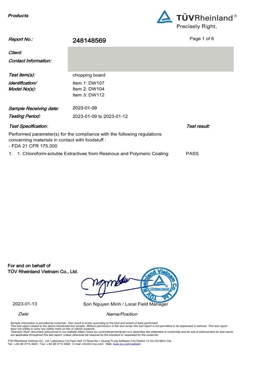 Food-contact test · FDA 21 CFR 175.300